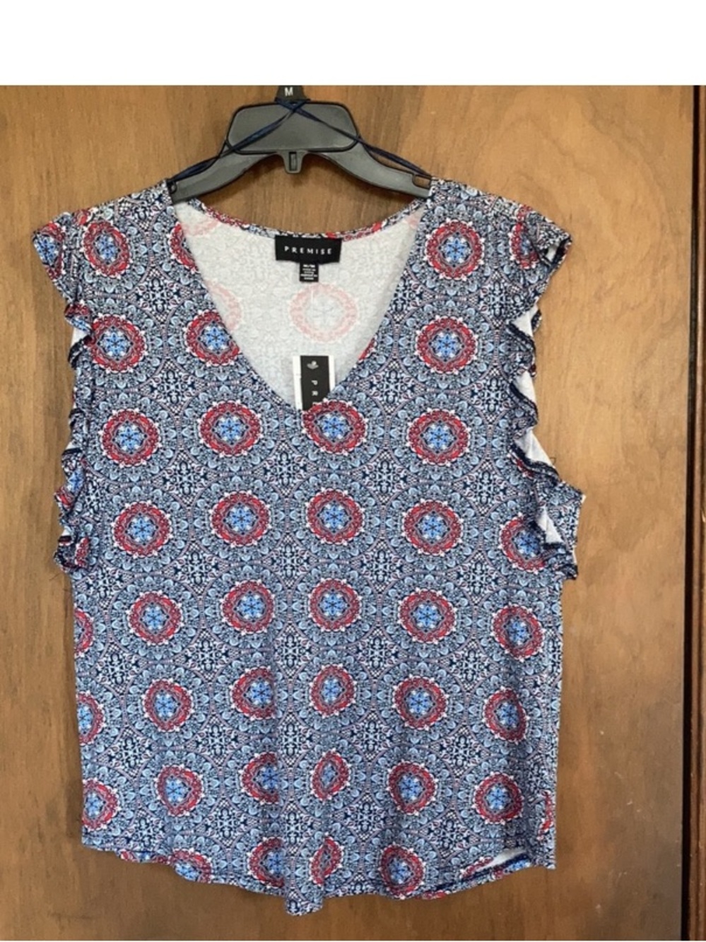 Premise top boho abstract floral print soft material casual w stretch M - Picture 1 of 17